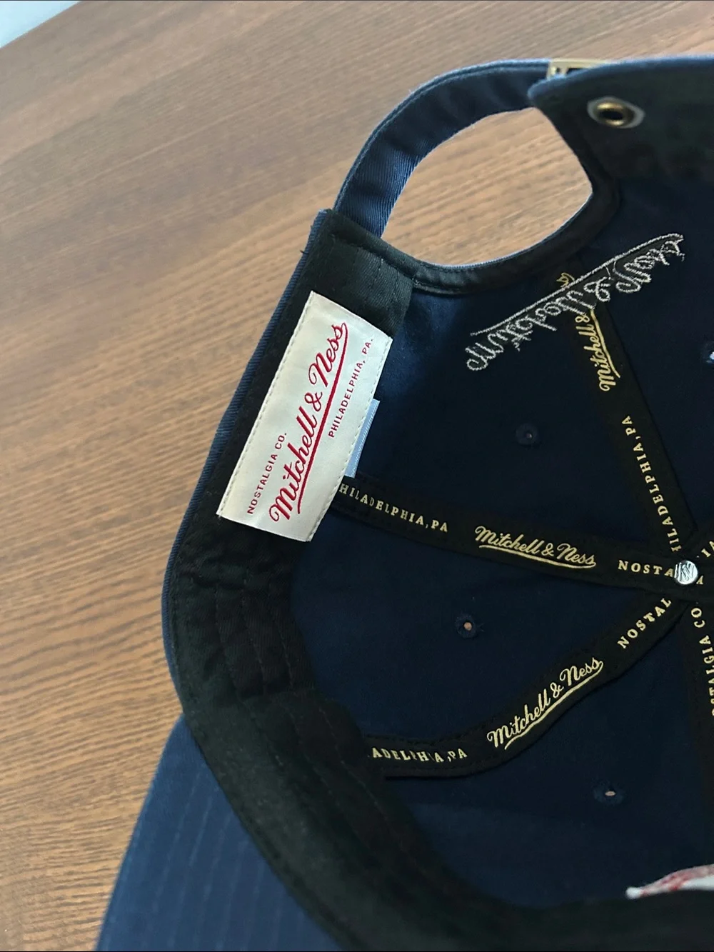 Mitchell & Ness BOSTON Navy Dad Hat with Red 'B' Patch